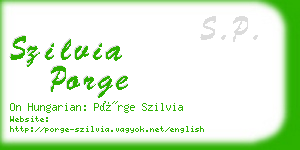 szilvia porge business card